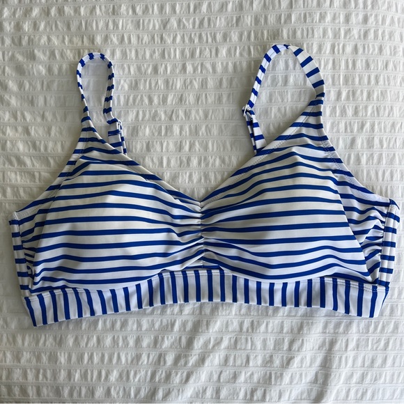 Kona Sol Plus Size Bikini Top Blue Stripe, 20W - Picture 5 of 11